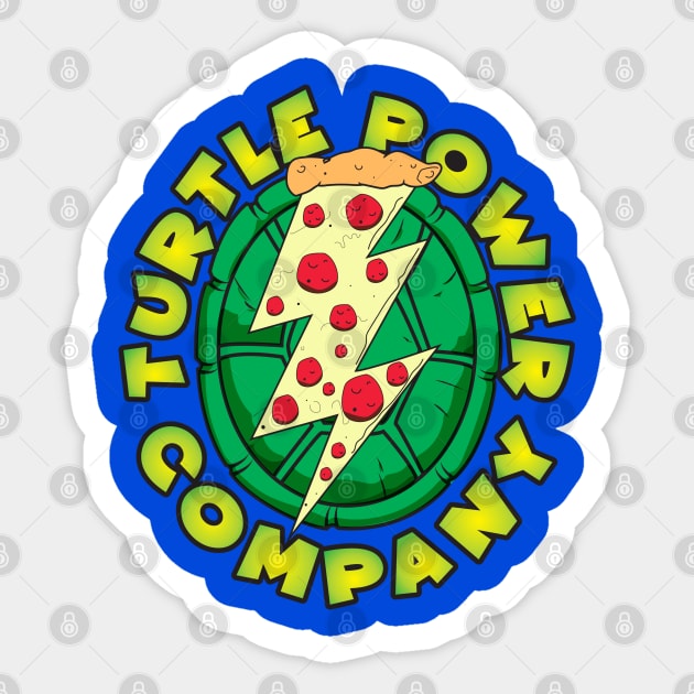 Turtle Power Company Sticker by DeepDiveThreads